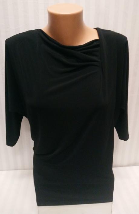 Dámsky čierny elastický top, s