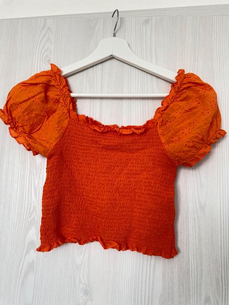 Oranžový crop top, m