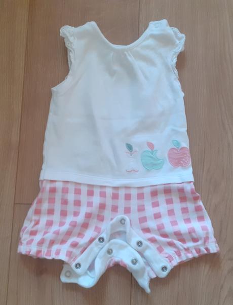 Opalovačky-body p.dievčatko+klobúčik 1x obleč.74, f&f,74