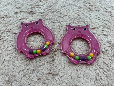 Ružová hrkálka v tvare sovičky, 