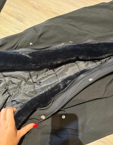 Čierny dlhy zimny  kabát/bunda, m