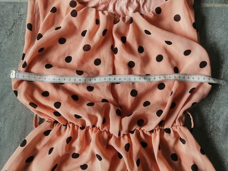 Lososovooranžové bodkované šaty v152-156,12-13r., 152