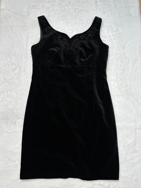 Laura ashley zamatové šaty s vyšivkou, laura ashley,40