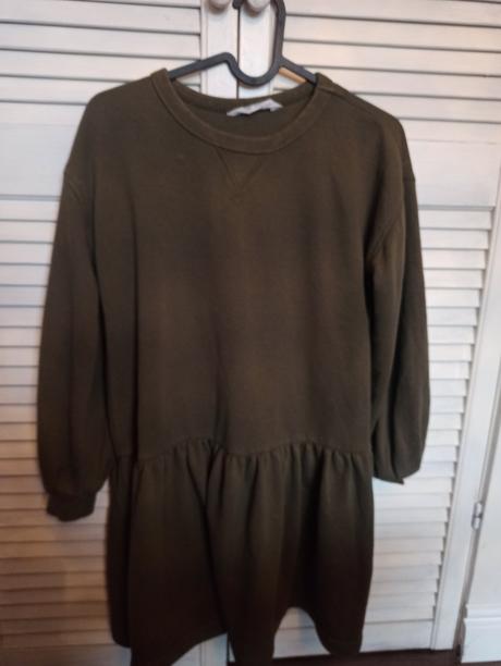 Olivové úpletove šaty veľ.134/140, h&m,134