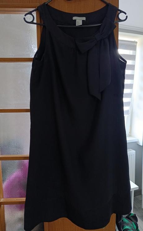 Čierne šaty s mašľou - h&m -38/m, h&m,m
