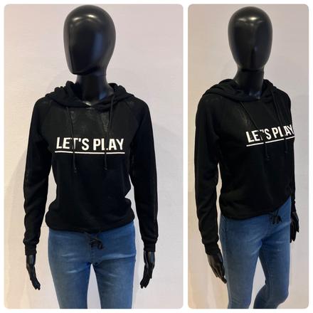 Dámsky čierny sveter s nápisom (m), m