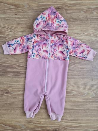 Jarný prechodný overal s kvetinkami veľ. 74, 74