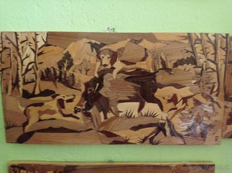 Drevená obrazy "poľovnicke motivy", 