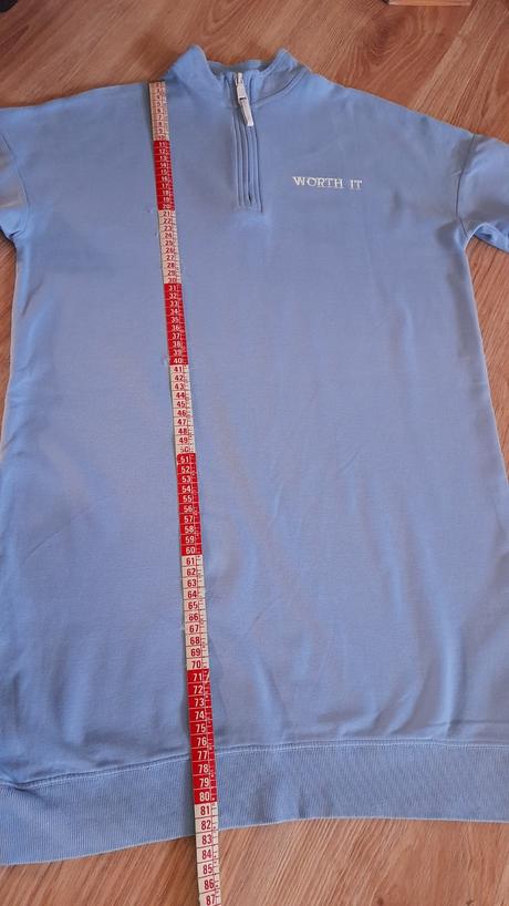 Bledomodre tričkove šaty, fishbone,s