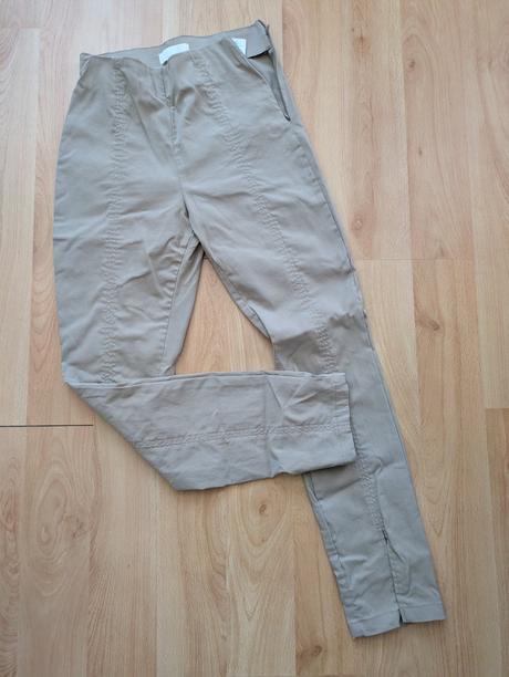 Hnedé elastické nohavice h&m xs, h&m,xs