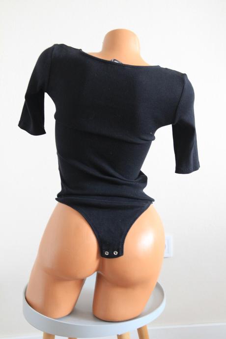 Čierny elastický body top, xs, xs