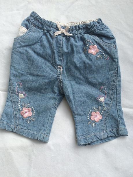 Podšité rifle s výšivkou, mothercare,62