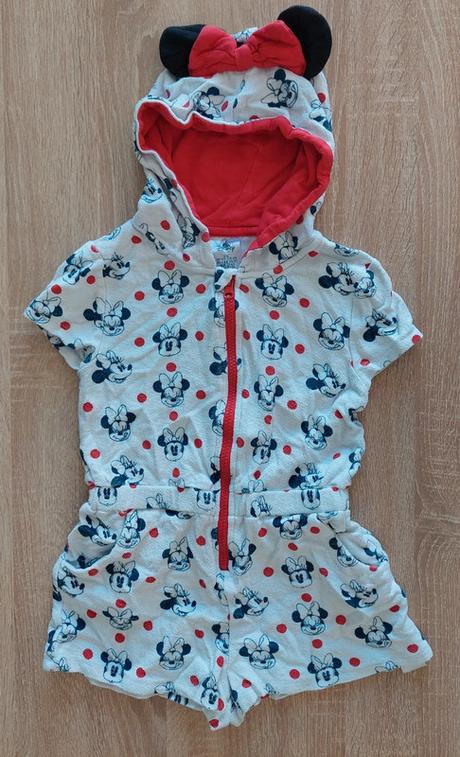 Kraťasový minnie froté overal k vode veľ.116, disney,116