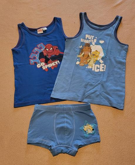 2x tielko, boxerky velk. 110/116, lupilu,110