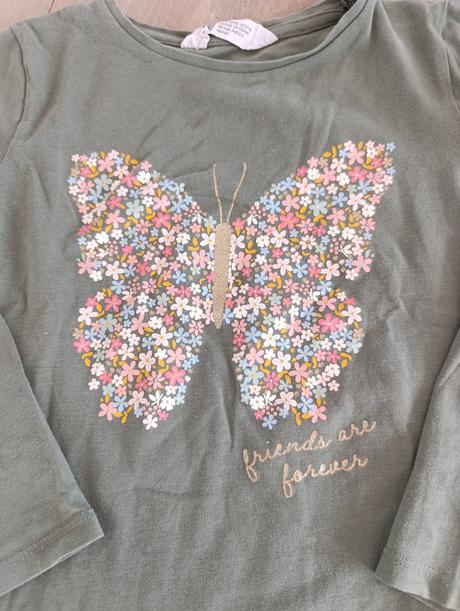 Tričko s motýľom, h&m,104