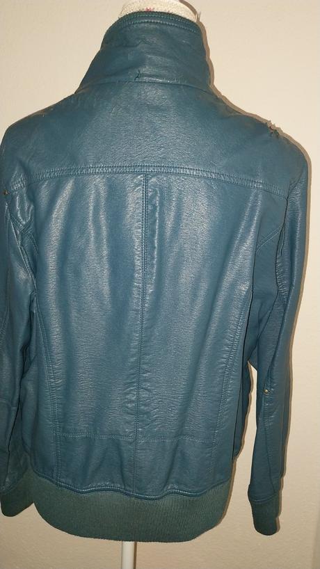 Petrolejová koženková bunda, m