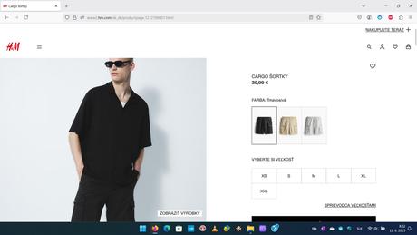 Kraťasy hm tmavosivé, h&m,l