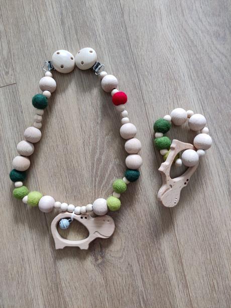 Hračka na kočík + hryzátko, 