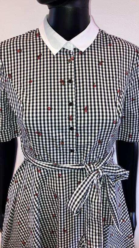 Kockované košeľové šaty s golierom, mohito,xs