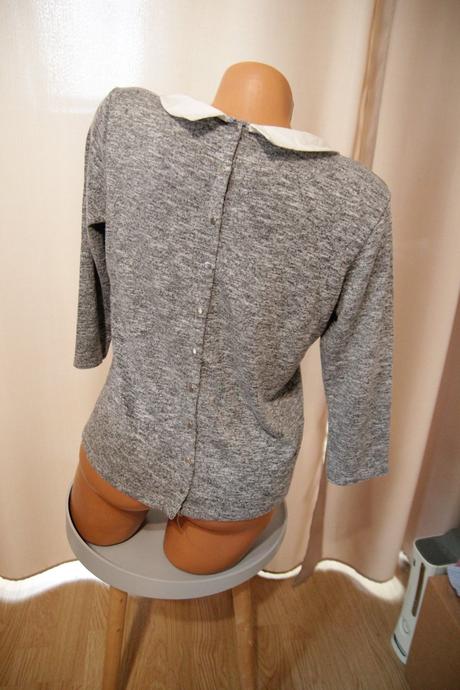 Šedý sveter s golierom, m/l, m