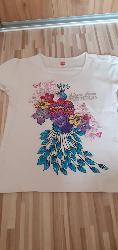 Tričko s farebným pávom, c&a,170