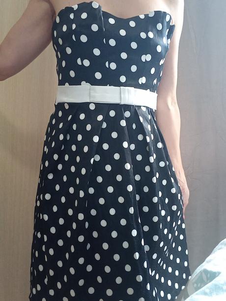 Retro šaty bodkované, amisu,40