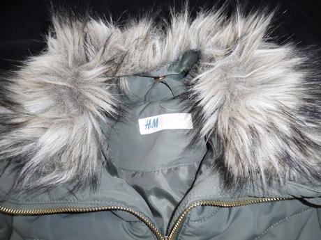 Bunda s kožušinovým golierom, h&m,140