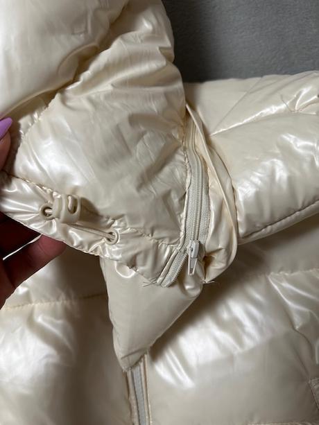 Metalická béžová predĺžená vesta, l / m