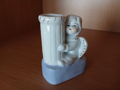 Keramický anjelik svietnik aj vázička 10x7 cm,