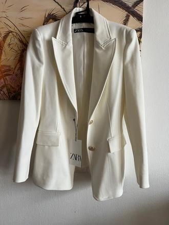 Biele krémové zara sako, zara,s