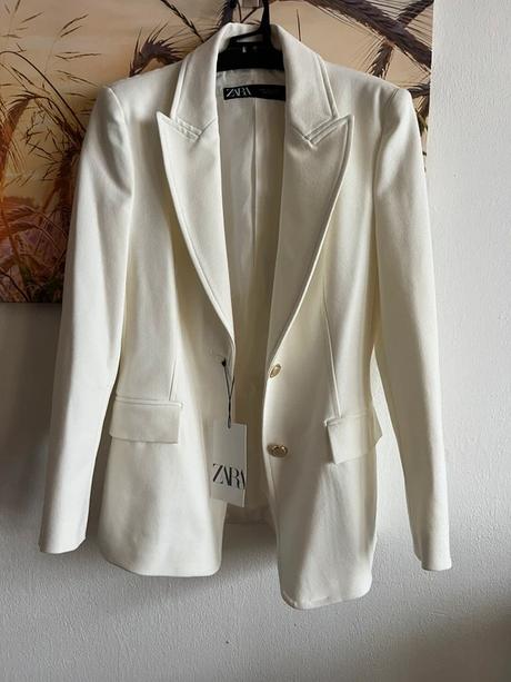 Biele krémové zara sako, zara,s