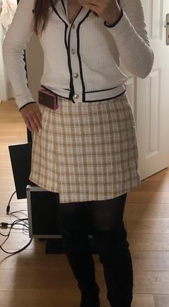 Károvaný béžový skort amisu, l/40, amisu,l