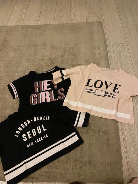 Crop top trička, h&m,146