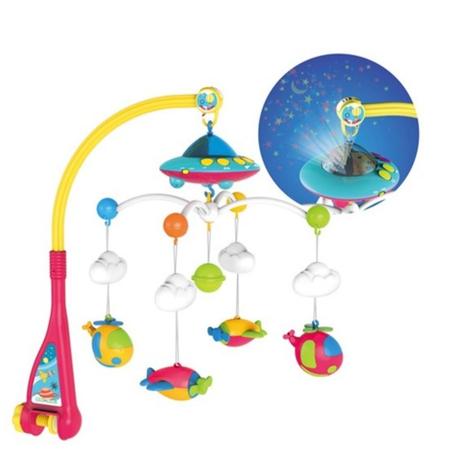 Kolotoč nad postieľku s projektorom, na diaľkové, 