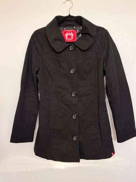 Edc by esprit čierny prechodný kabátik  trenčkot, esprit,m