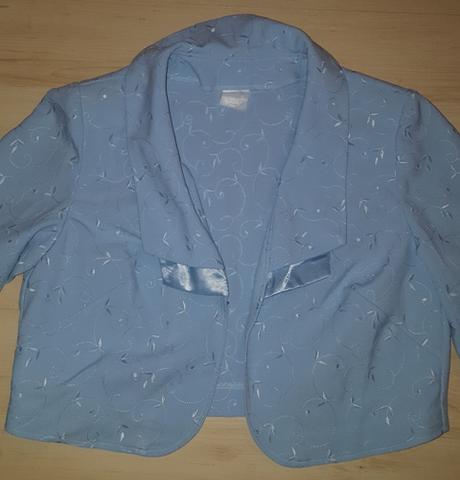 Bledučko modré šaty s bolerkom, 42