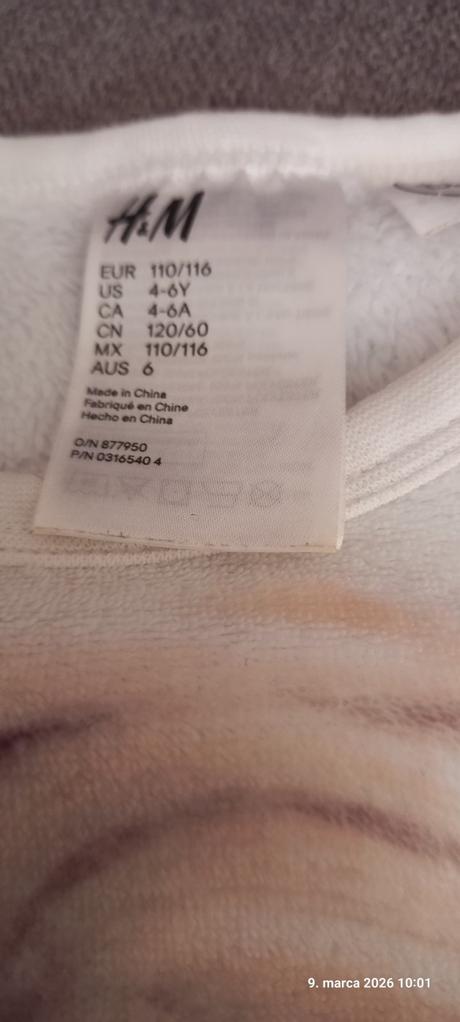 Teplé pyžamko, h&m,110