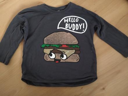 Tričko s hamburgerom s flitrami, lindex,92