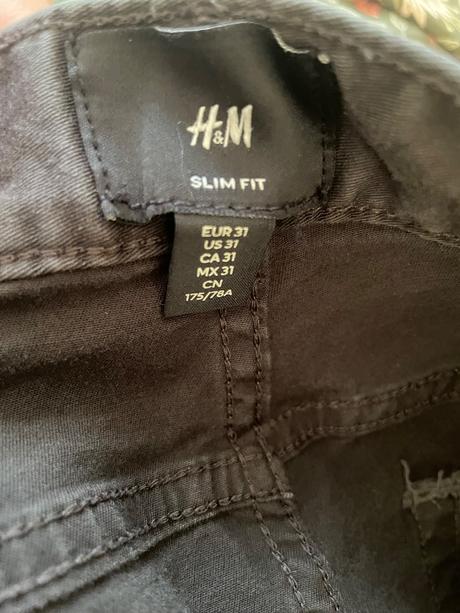 Tmavosede slim fit nohavice h&m, h&m