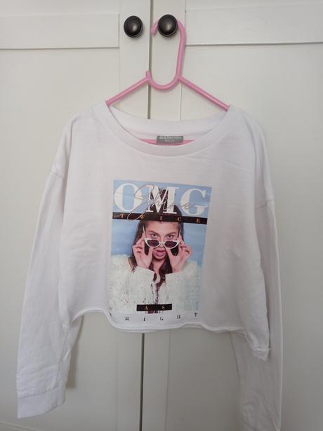 Krasna mikina crop top super stav 146/152, 146