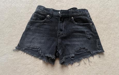 Riflové kraťasy čierne riflovina pre dievča, zara,122