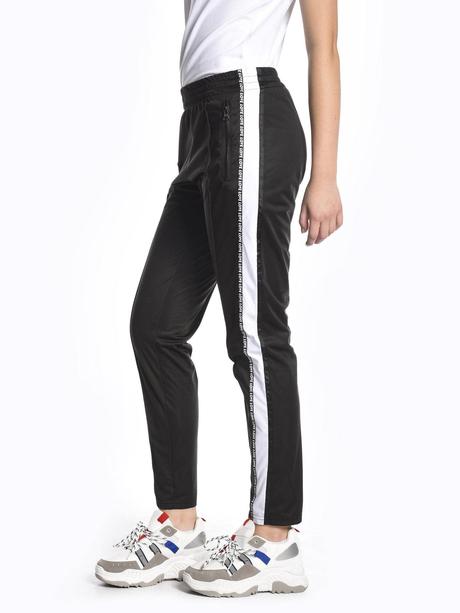 Gate dámske čierne tepláky s bielym prúžkom, gate,34 / xs