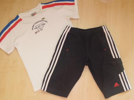 2 x triko a kraťasy adidas /128/, 122–134