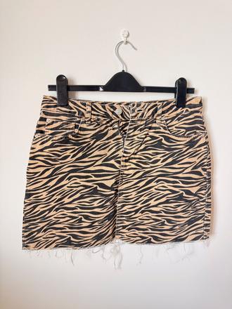 Primark zebrovana mini sukňa denimova riflova, primark,l