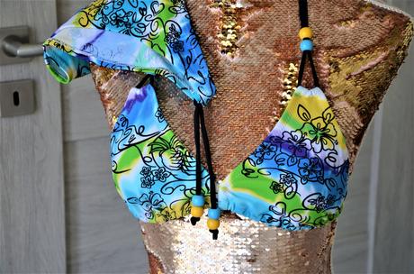 Dámske plavky s korálkami-s, s