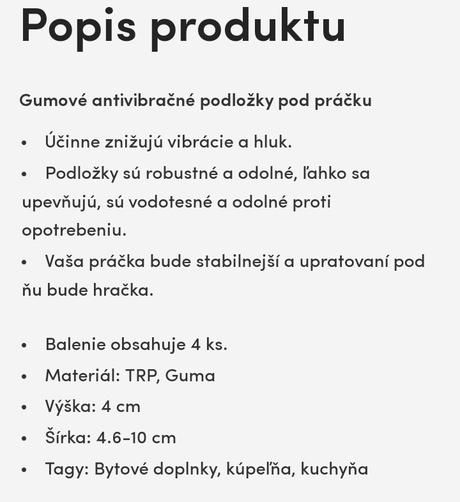 Podložky antivibračné,pod práčku,