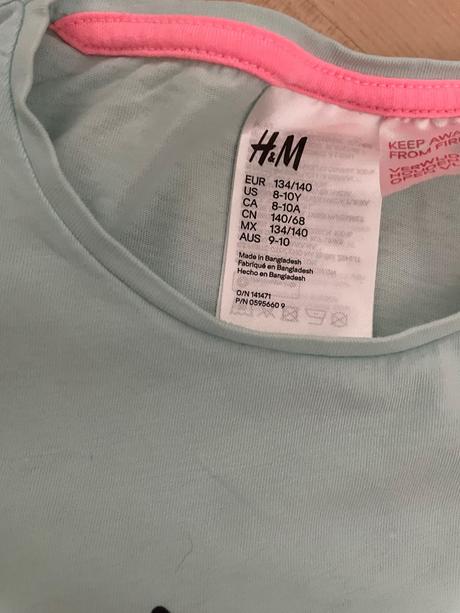 Nočná kosela unicorn 8-10 rokov, h&m,140