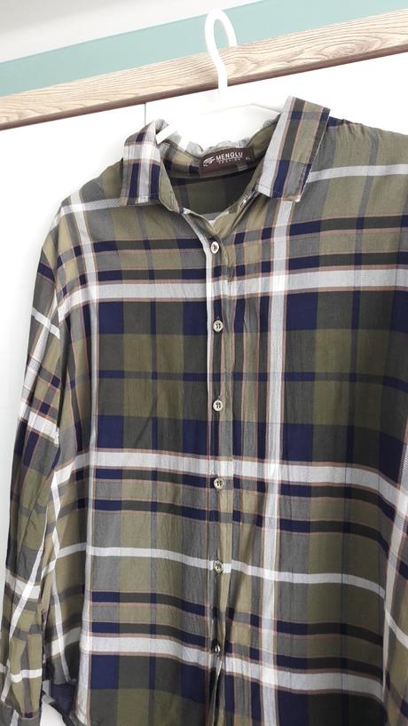 Viskózová károvaná blúzka, 42