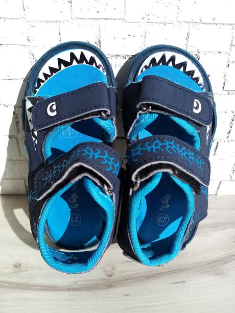 Modré chlapčenské sandále v štýle žralok v.23, 23