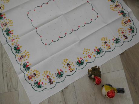 Retro vianočný bavlnený obrus-101 x 108 cm,, 